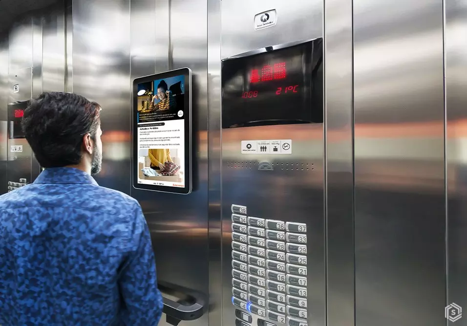 Sistema Multiview de mídia indoor para elevadores